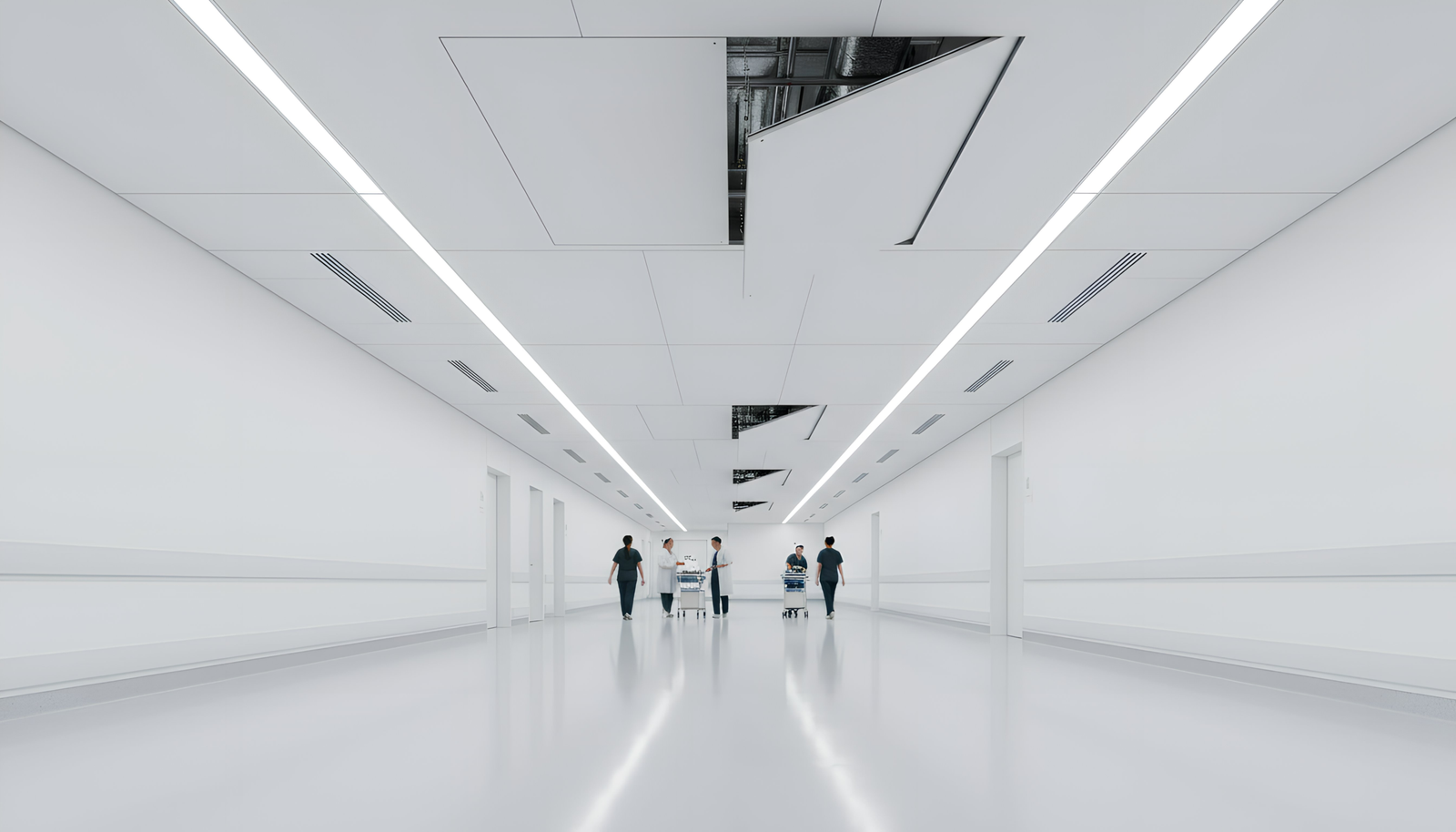 Modern office ceiling with access panel