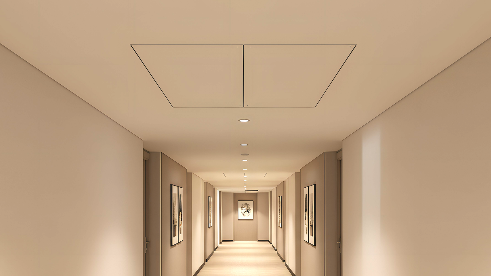 Hotel lobby ceiling installation